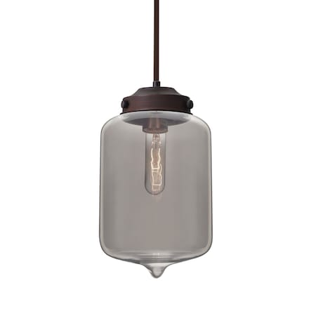 Besa Lighting Olin Cord Pendant, Smoke, Bronze Finish, 1x60W Incandescent 1TT-OLINSM-BR
